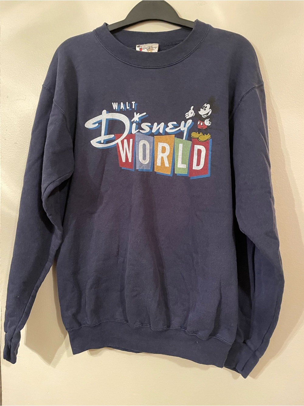 Vintage Walt Disney World Navy Blue Crewneck Sweatshirt Retro Mickey Mouse Small